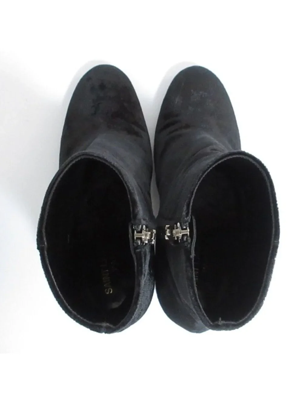 Saint Laurent Paris Velvet Ankle Boots 36.5 Black - Picture 4 of 15